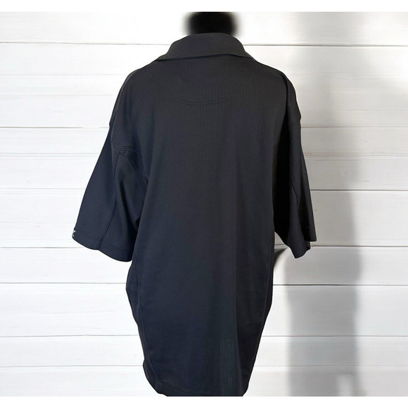 Cutter & Buck Black Ribbed Short Sleeve Polo Shirt Size Medium - Picture 2 of 6